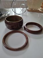 Lot de 3 bracelets effet bois