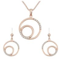 Set rosé-vergoldet Silber 925 Zirkonia, Kette, Ohr-/Anhänger