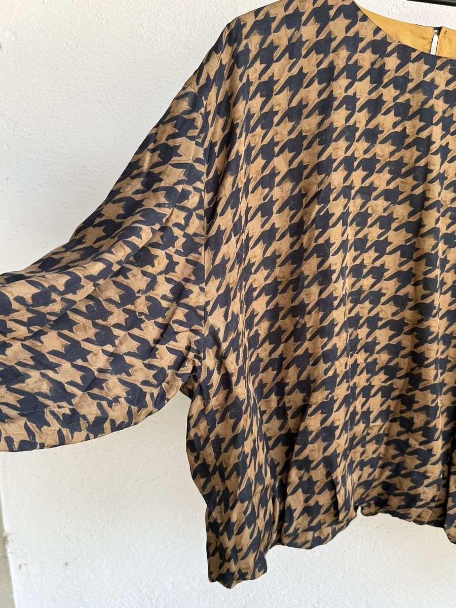 Camicette: DRIES VAN NOTEN Bluse Viskose / Seide mit Hahnentrittmuster – Usato da Konolfingen venduto da petzipetz 1