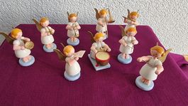 Holzengel Orchester 8 Figuren bemalt guter Zustand