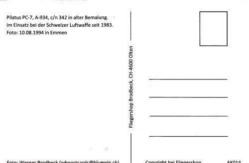 Cartoline postali: Postcard Swiss AF Pilatus PC-7 – Nuovo (secondo la descrizione) da Basel venduto da Dogana 1