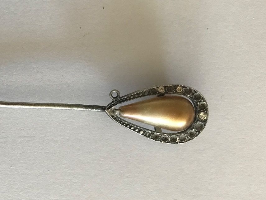 Épingle De Chapeau Ancienne Art Nouveau Gaulois Gallia Becker Plaquée Or - Fixation Vintage