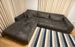 Ecksofa Schlafsofa grau mit Bettfunktion gebrauchter Zustand