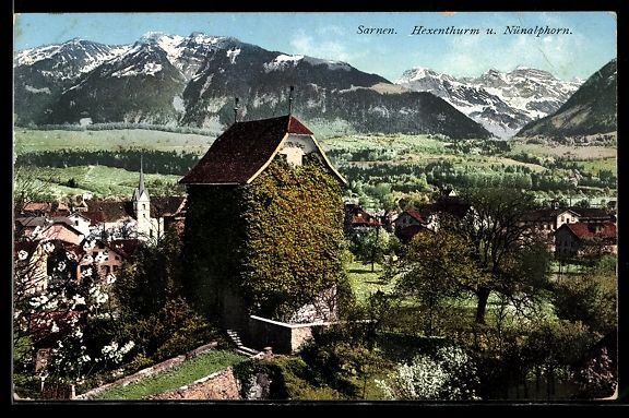 Cartoline postali: AK Sarnen, Hexenthurm u. Nünalphorn – Usato da Berlin venduto da bartko-reher