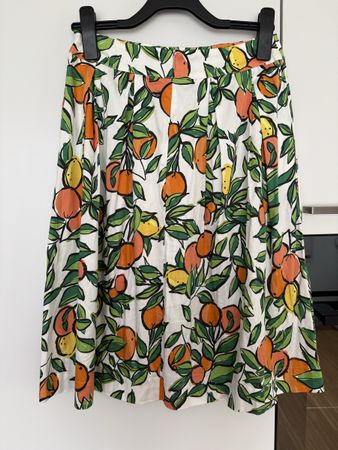 Marc Cain Rock mit Orangenmuster, Gr. 3 / M