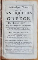 Archaeologia Graeca, antikes Buch von 1715, illustriert