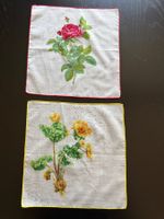 Taschentücher Blumenmotiv 2 Stk. weiss mit Rand