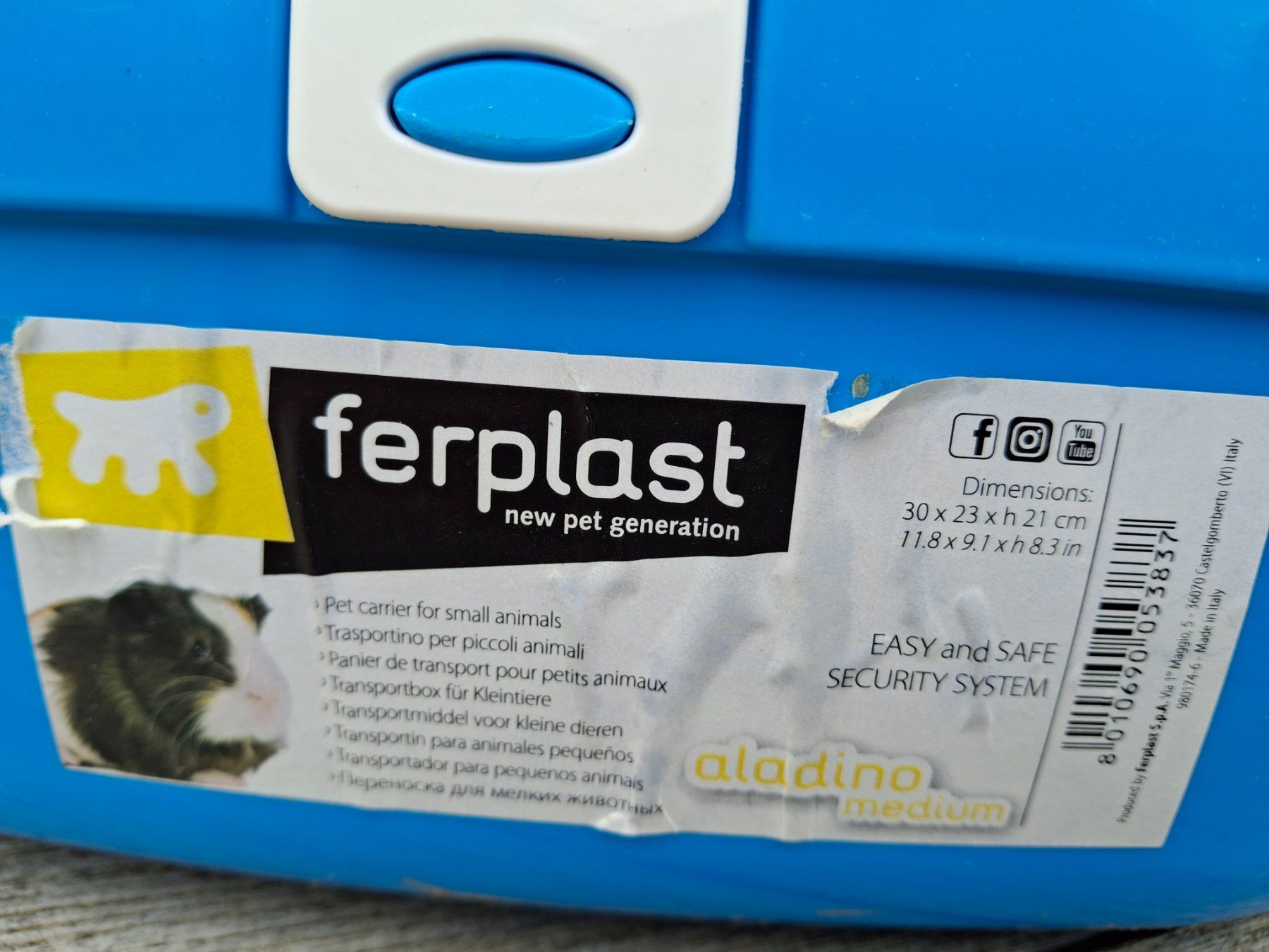 Ferplast Gabbie, trasporto & Sicurezza: Gebrauchte Ferplast Aladino Transportbox Medium, Blau – Usato da Walterswil SO venduto da peiper2 6