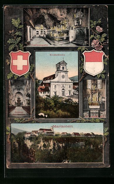 Cartoline postali: Mariastein, Gnadenkapelle, Klosterkirche – Usato da Berlin venduto da bartko-reher