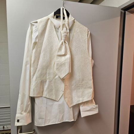 Hochzeitsweste-Set, Creme, Grösse 52 Top Zustand!