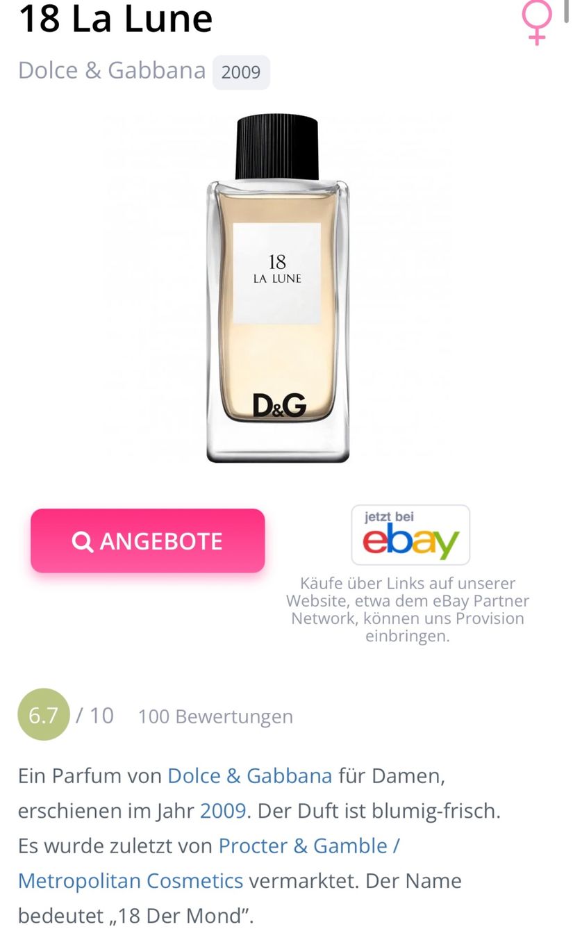 Dolce & Gabbana Profumi & Eau de Toilette: Dolce & Gabbana 18 LA LUNE  EDT Duftprobe 2 ml. – Usato da Zürich venduto da deruja 2