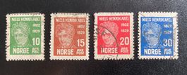 Norwegen, 100. Geb. von Niels Henrik Abel (1929), 4 Werte #