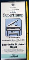 Konzertplakat Supertramp, Basel, 1977, Good News