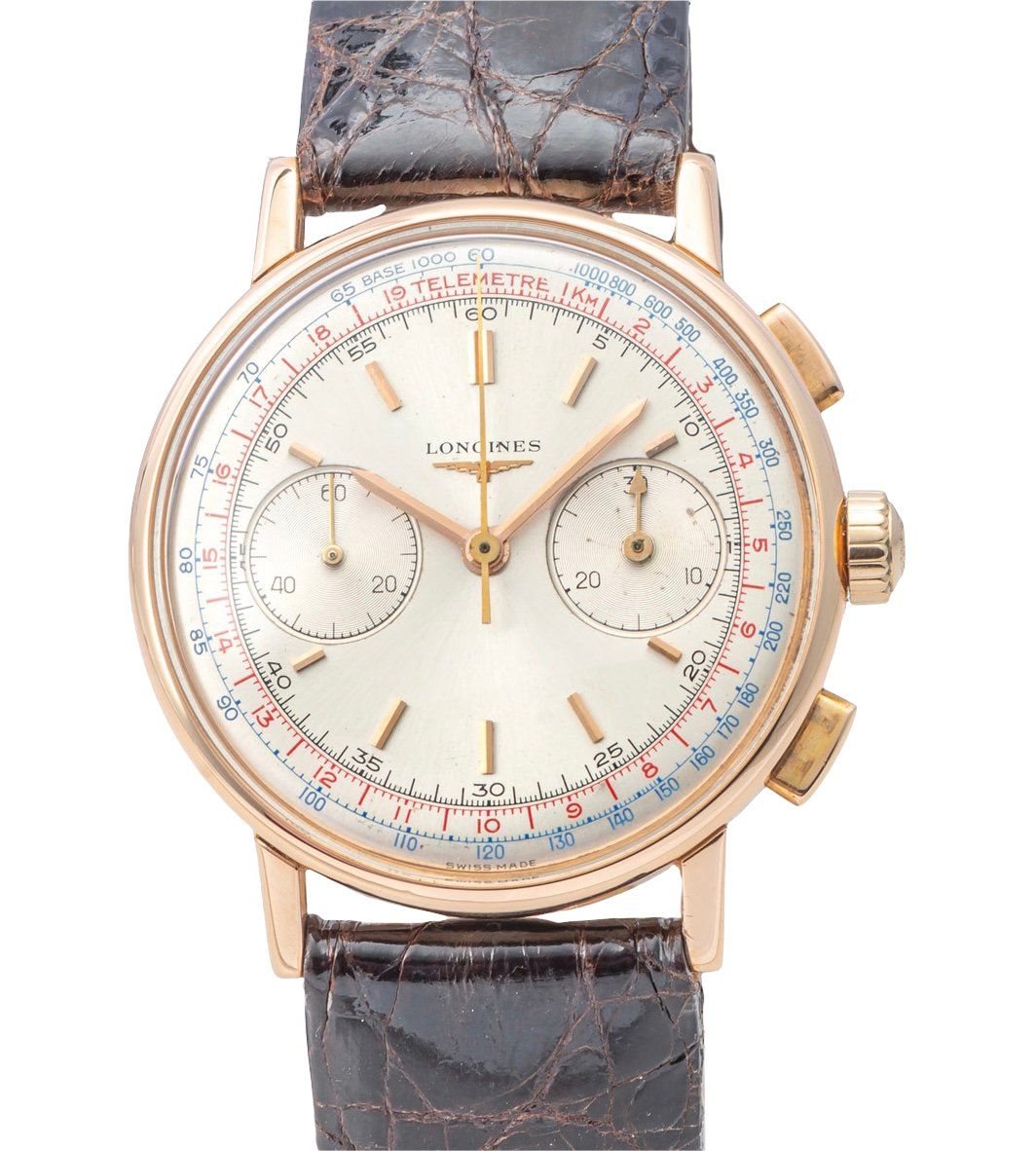 Longines Montres: Longines 18k Rose Gold Flyback Chronograph 1966' Ref. 7414 – D'occasion à Morges par 24time 6