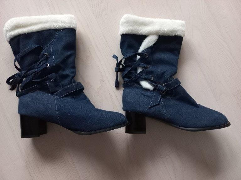 Scarpe da donna: Winterstiefel mit Blockabsatz Jeanslook Grösse 45 – Nuovo (secondo la descrizione) da Pfäffikon / ZH venduto da Pefkadett 3
