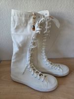 Stoff Stiefel Cremeweiß ungefüttert Gr.39 Neu