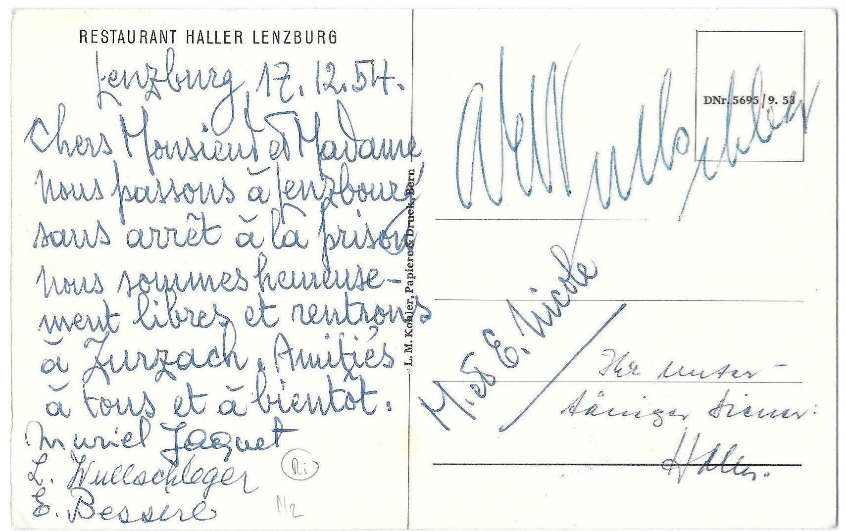 Cartoline postali: Lenzburg Restaurant Haller – Usato da Olten venduto da clotaldi 1
