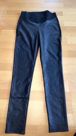 Beschichtete Stretch Leggings, M, schwarz