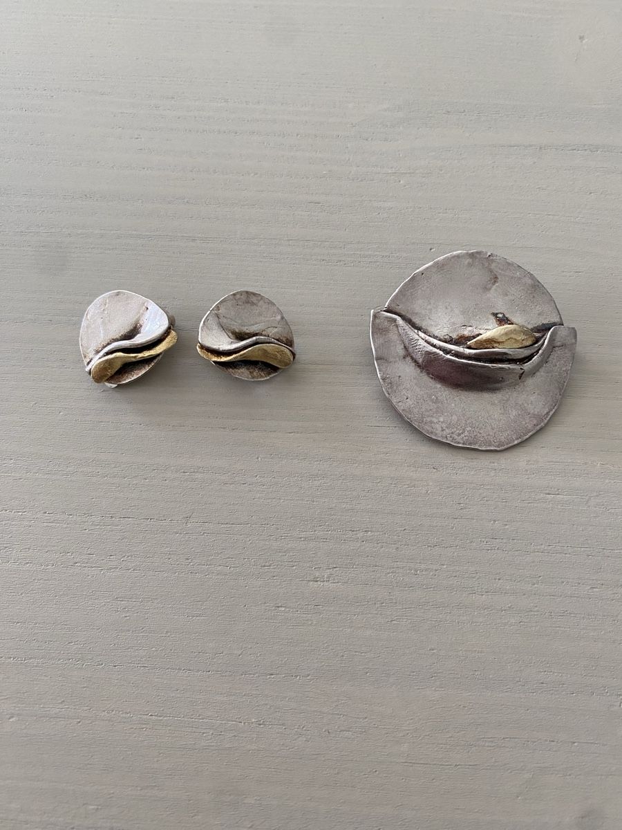 Spille & Fermagli: Damen Brosche oder Anhänger in Silber 925 & Gold 18k – Usato da Birr venduto da Vintage-Liebhaber 1