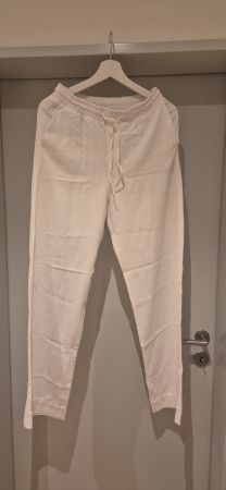 White Linen Summer Trousers - Small - unused