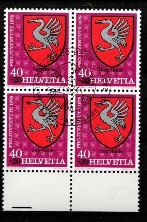Tutti i francobolli: 1978 - PJ / Gemeindewappen - Greyerz – Usato da Schaffhausen venduto da poststamp