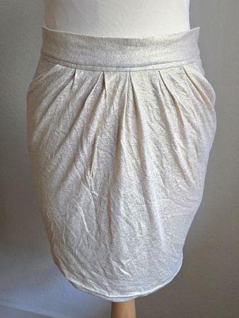 Jupe taille haute drapée et dorée brillante taille M