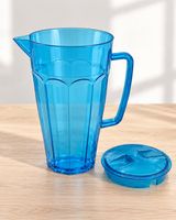 Blauer Wasserkrug mit Deckel – Transparent & Praktisch
