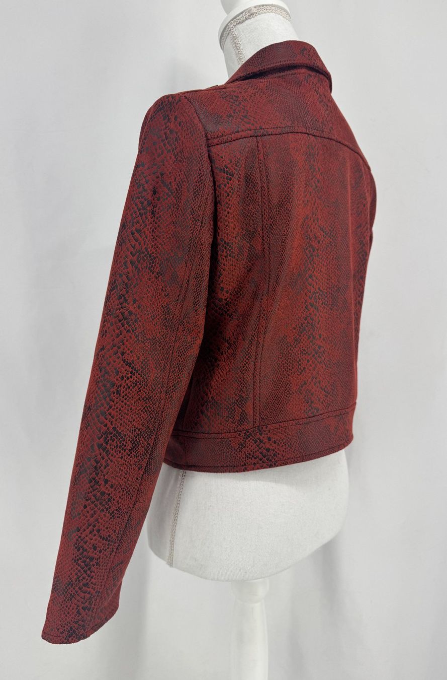 Giacche: 00's ZEBRA Blazer Simili Python Rouge & Noir, Zip Bronze, S – Usato da Lausanne venduto da PlusValue_Lausanne 3