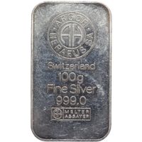 Schweiz Silber Barren 100 Gramm "ARGOR"