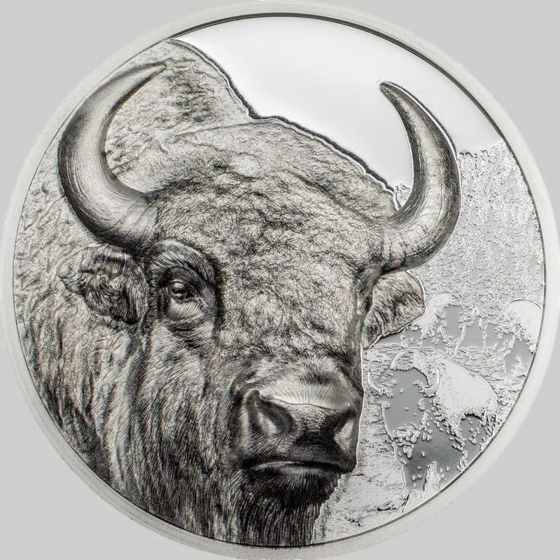 Alle Münzen: Mongolischer Bison Wilde Mongolei 1 Oz Silbermünze – Neu und originalverpackt aus Zürich von TheSwissCoin 3