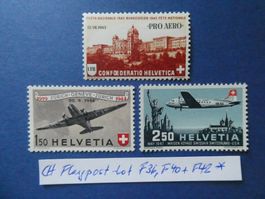 CH Flugpost-Lot Nr. F36,F40+F42 ungestempelt *