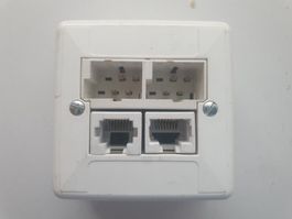 AP Doppel Netzwerk Steckdose UKV isdn