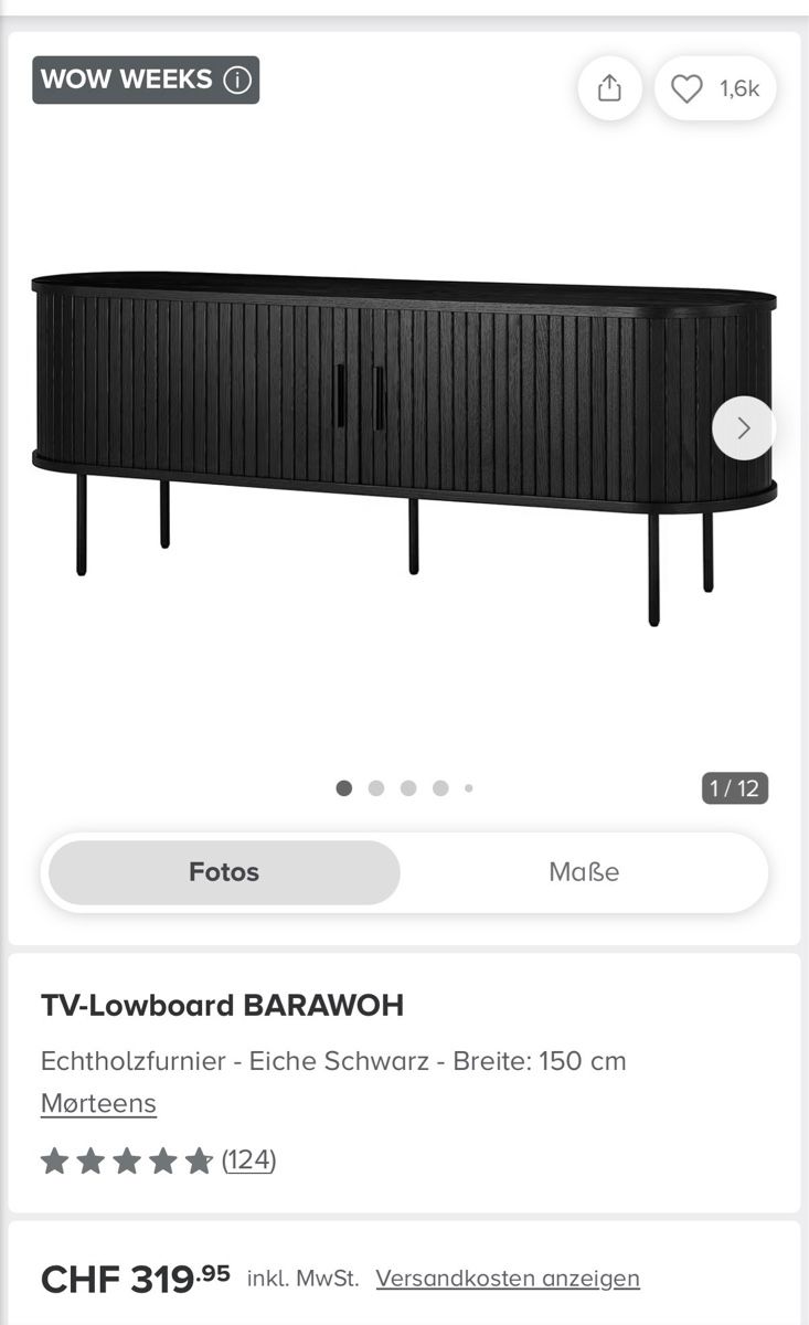 TV Möbel: TV Lowboard/Möbel Schwarz Echtholzfurnier – Gebraucht aus Biberstein von LOREDANADF1 3