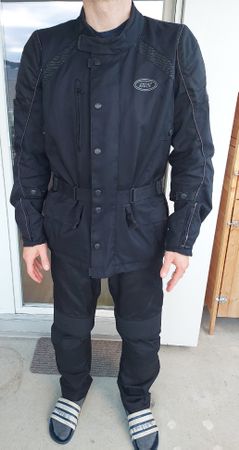 Motorradkombi Herren Textil Schwarz Gr. L (Hose), XL (Jacke)