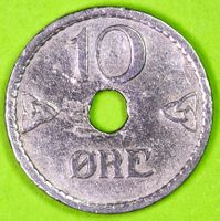 1937 / NORWEGEN / 10 OERE - MÜNZE / SEHR GUT ERHALTEN !
