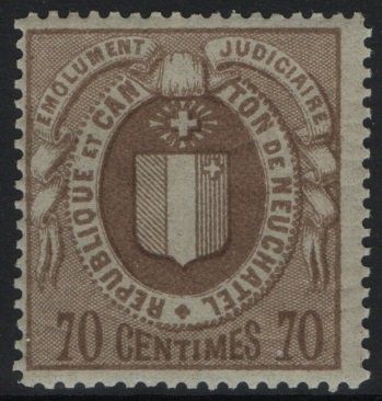 Tutti i francobolli: 70 Centimes Fiskalmarke von NEUCHÂTEL / NEUENBURG – Nuovo (secondo la descrizione) da Eglisau venduto da Chperfins