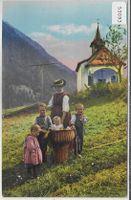 En famille - Bergbauer-Familie - Litho