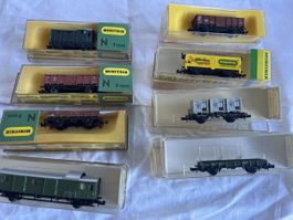 Minitrix Spur N Modelleisenbahn Konvolut diverse Wagen