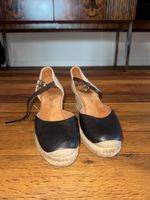Unisa Keilabsatz Sandalen schwarz Grösse 40 Leder Canvas