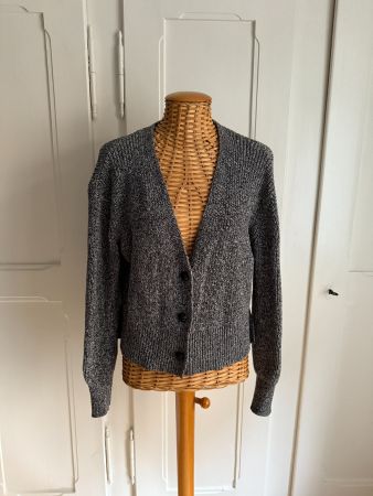 MASSIMO DUTTI - Cardigan Strickjacke schwarz-weiss S
