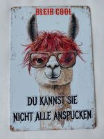 Metallschild Bleib Cool Lama / B-Ware / 30cm × 20cm / Bild