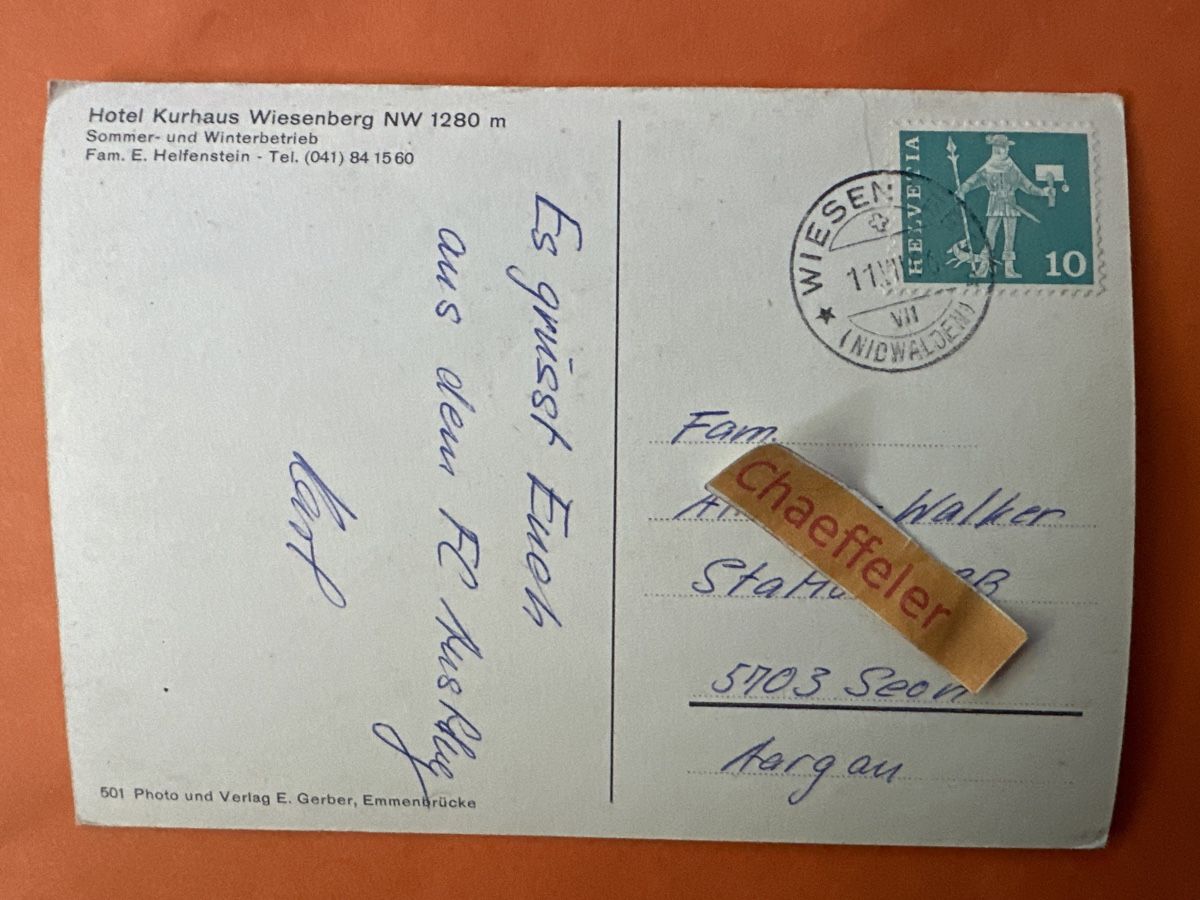 Cartes postales: 1966 hat der Kurhaus Wiesenberg NW. – D'occasion à Zürich par Chaeffeler 1