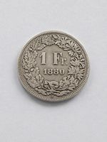 Pièce 1 Franc Suisse 1880 Helvetia Bon état