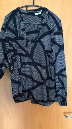 Damen Bluse Kaffe schwarz weiss Grösse 44