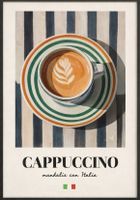 Poster affiche Impression Cappuccino Vintage rétro déco