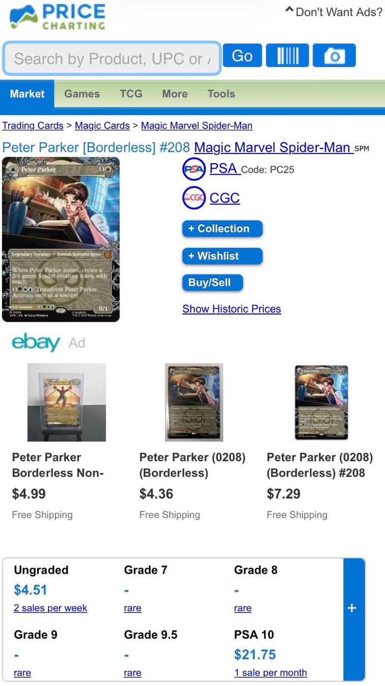 Magic The Gathering Carte collezionabili: Peter Parker / Amazing Spider Man - CA 10 - Gem Mint - EN – Nuovo (secondo la descrizione) da Chêne-Bougeries venduto da Auction-Genevensis 2