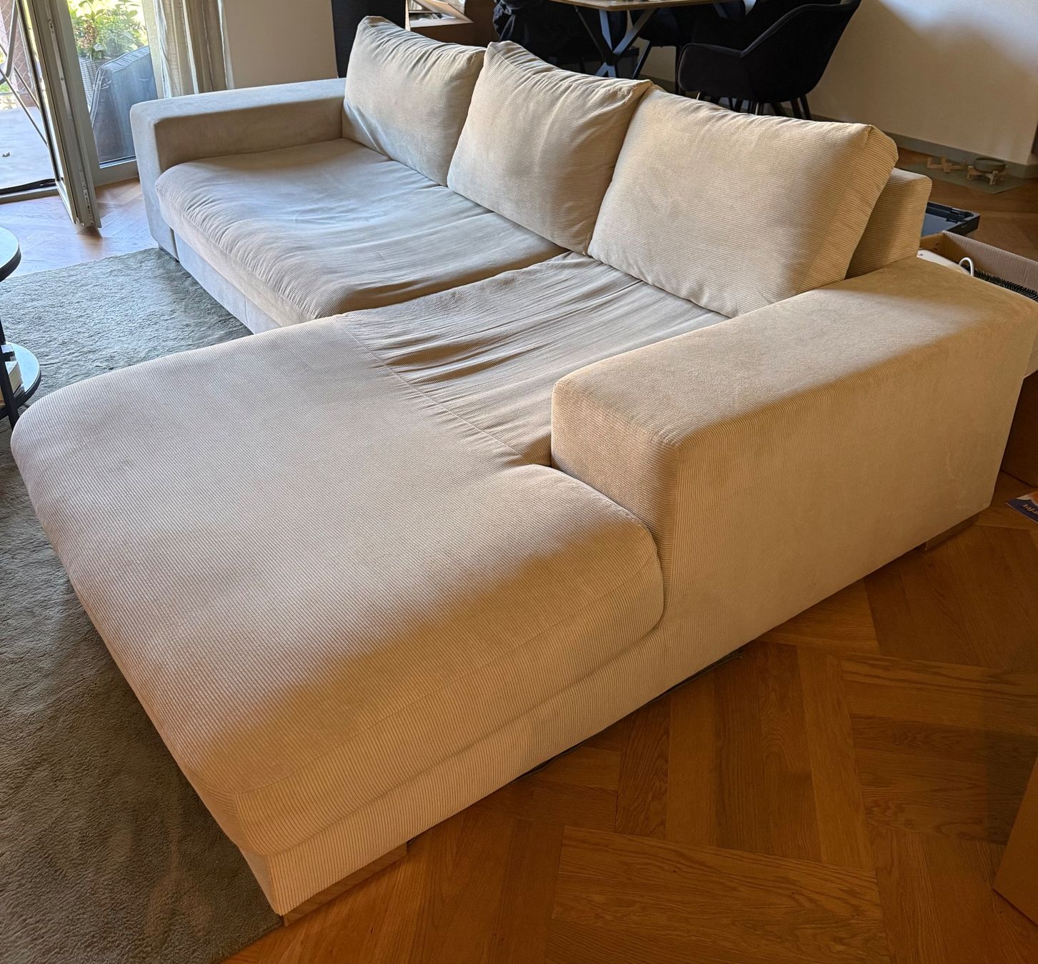 Divani: Ecksofa mit hellbeigem Cord – Usato da Sennhof (Winterthur) venduto da vanessa_n 1