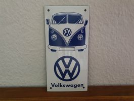 Emailschild VW Volkswagen Bus Bulli Emaille Schild Reklame