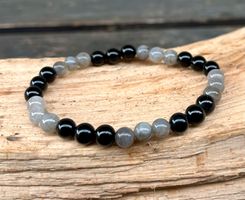 Labradorit und Turmalin (Schörl) Armband