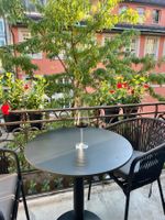 Kave Home round outdoor table black